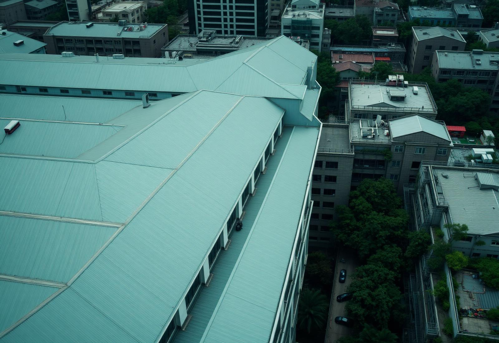 Aerial view of dense urban infrastructure